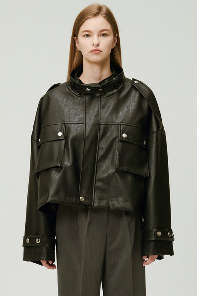 storets.com Naomi Oversized Pleather Jacket