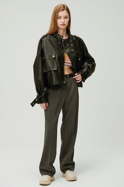 storets.com Naomi Oversized Pleather Jacket