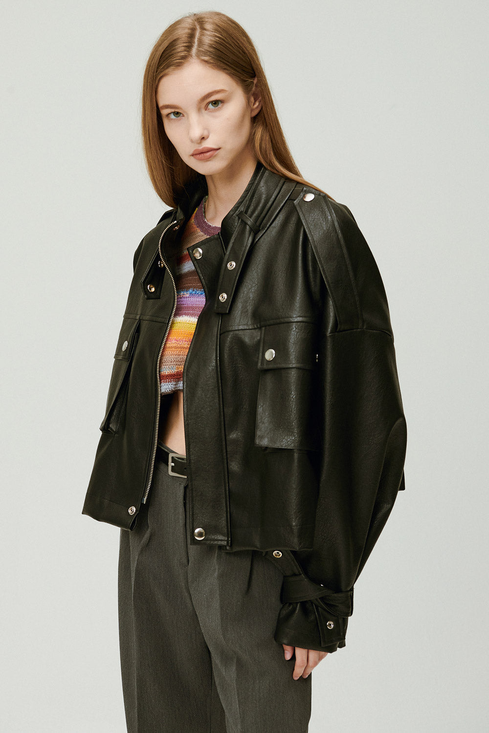 storets.com Naomi Oversized Pleather Jacket