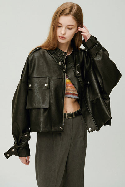 storets.com Naomi Oversized Pleather Jacket