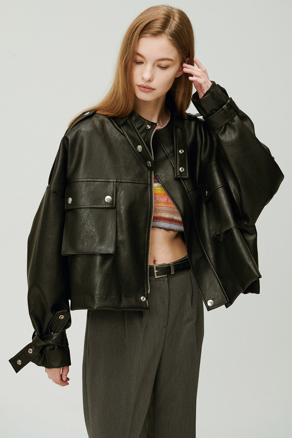 storets.com Naomi Oversized Pleather Jacket