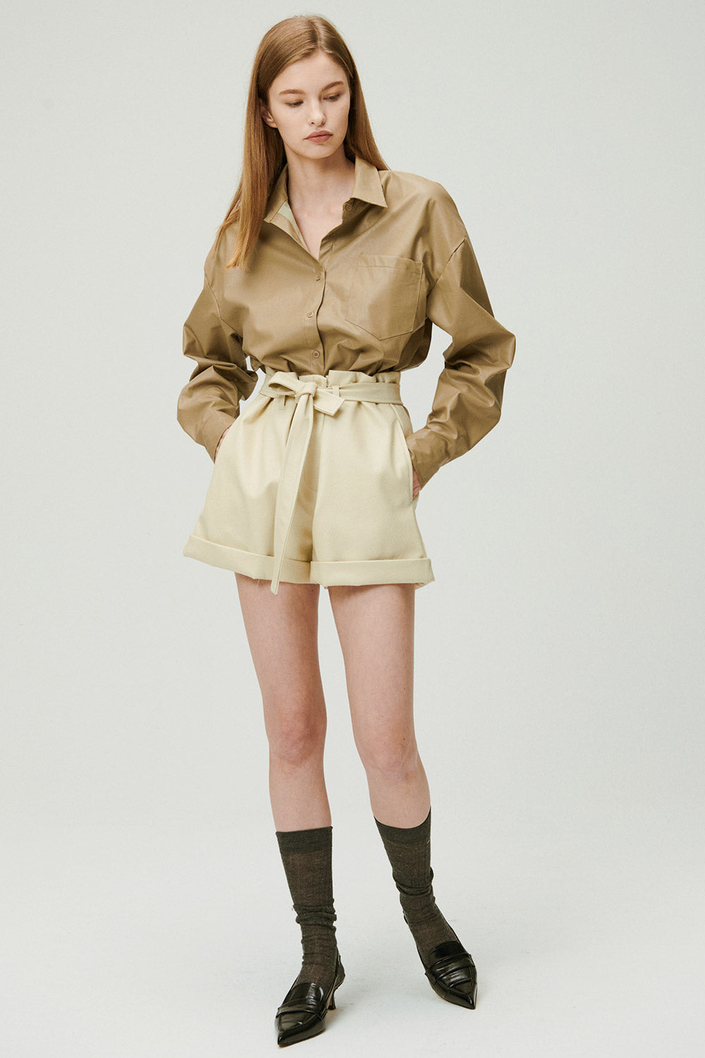 storets.com Rachel Paperbag Pleather Shorts