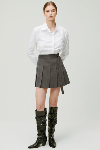 storets.com Allie Belted Pleated Skirt