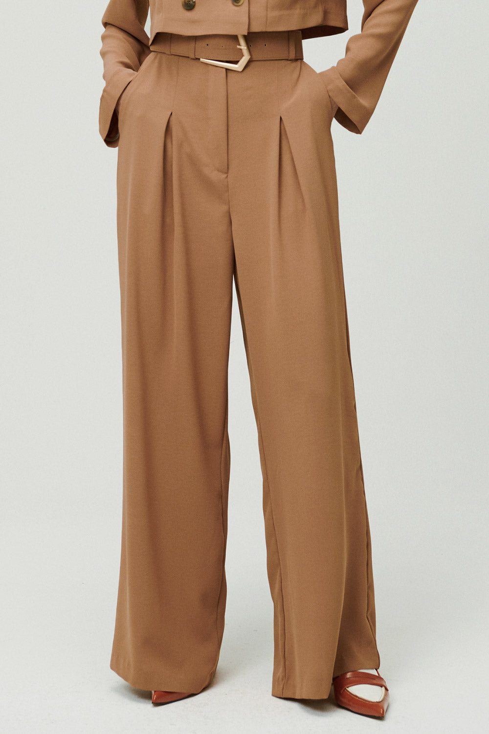 storets.com Eva Wide Pants w/Buckle Belt