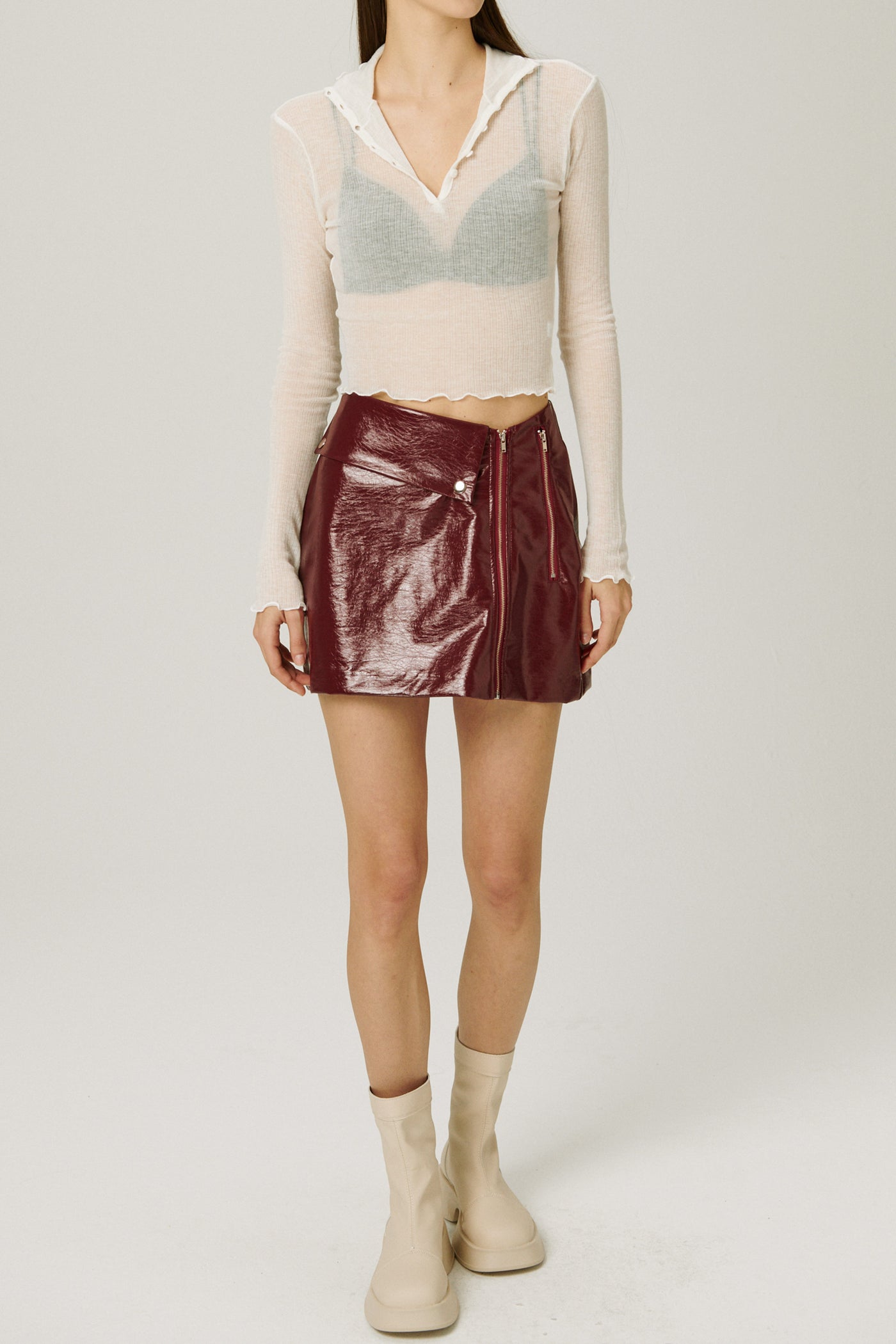 storets.com Rae Asymmetric Pleather Skirt