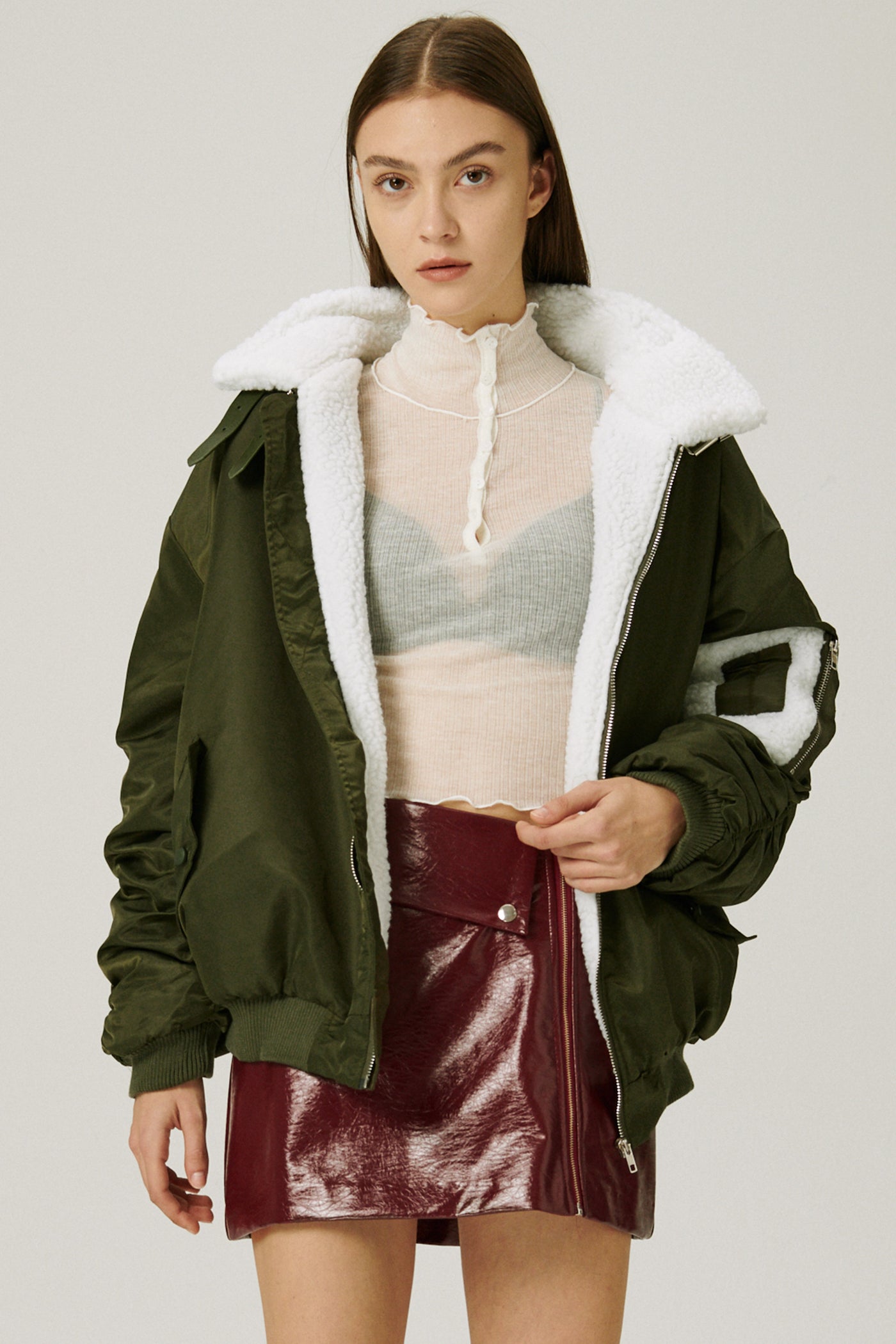 storets.com Izzy Borg Lined Aviator Jacket