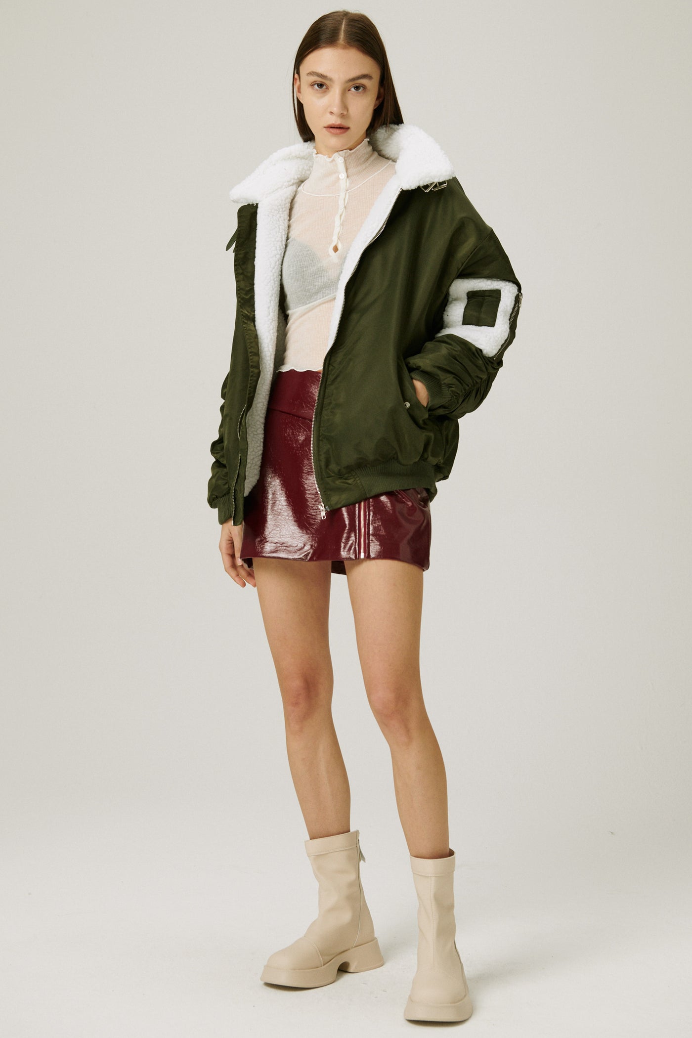 storets.com Izzy Borg Lined Aviator Jacket