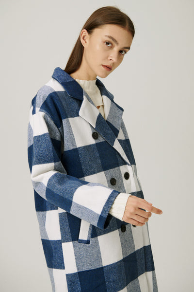 storets.com Dolly Double Breasted Coat in Plaid