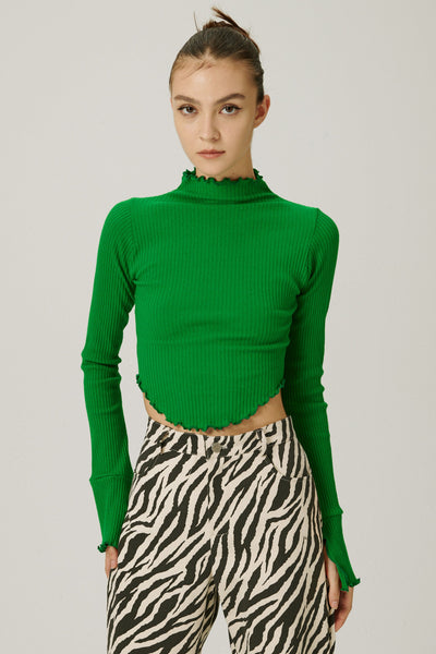 storets.com Pia Lettuce Hem Ribbed Top