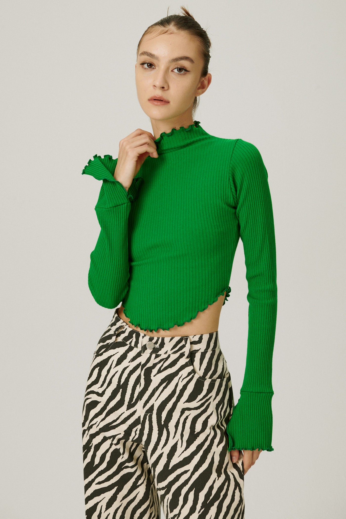 storets.com Pia Lettuce Hem Ribbed Top