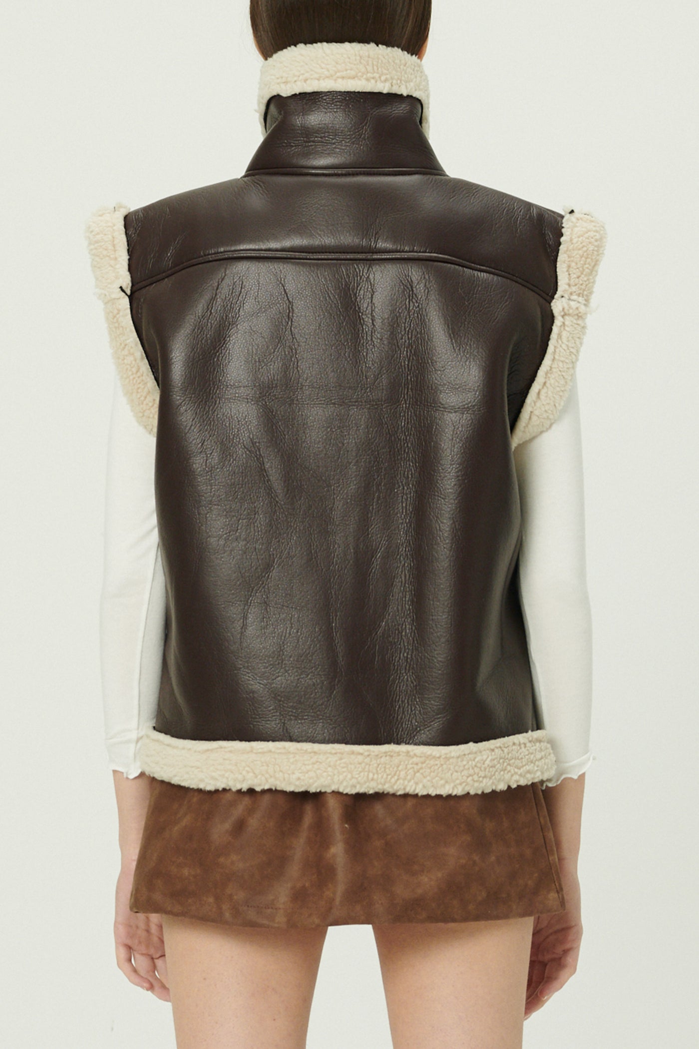 storets.com Daniela Pleather Shearling Vest