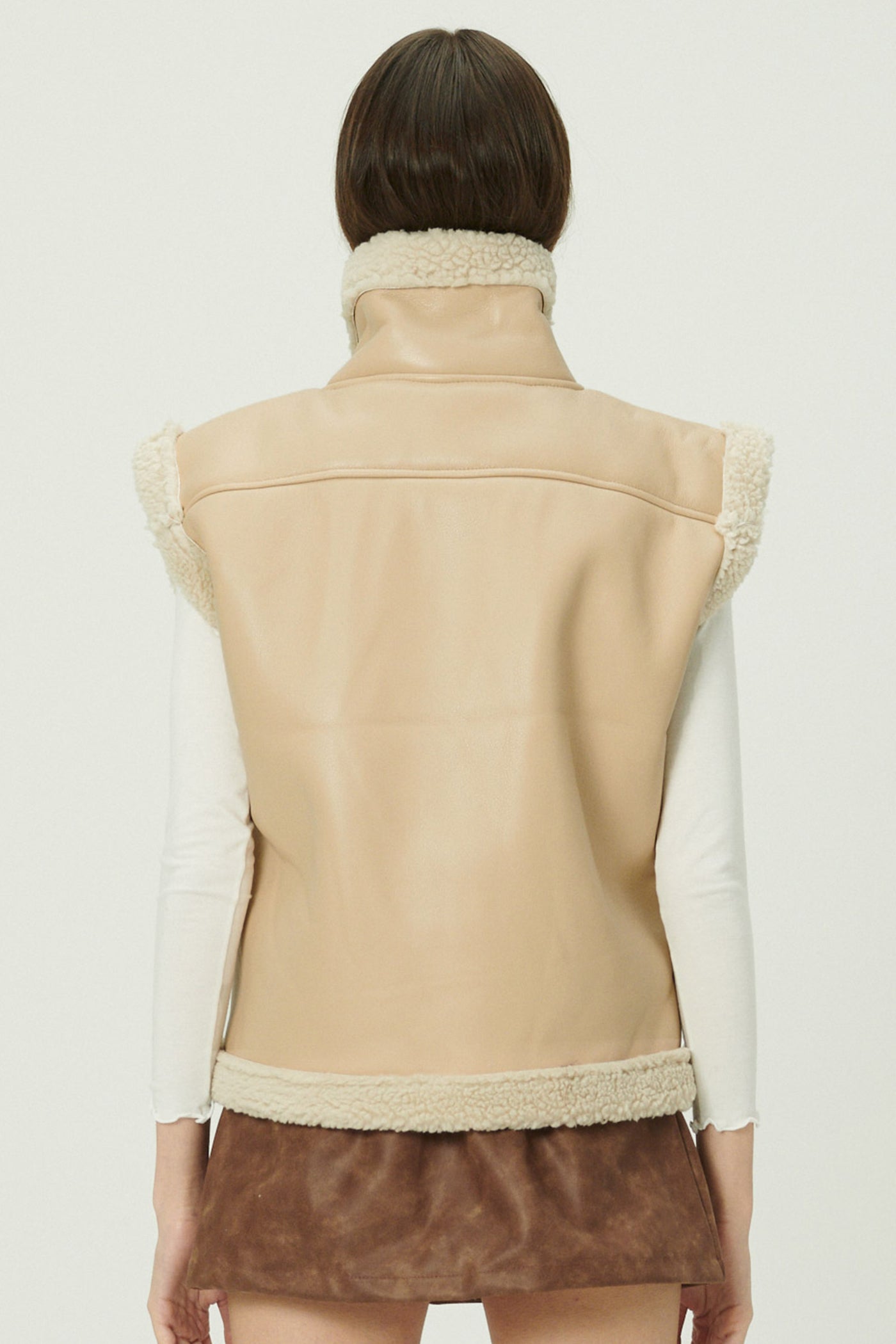 storets.com Daniela Pleather Shearling Vest