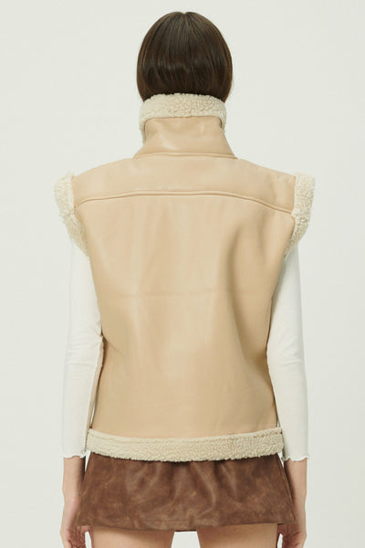 storets.com Daniela Pleather Shearling Vest