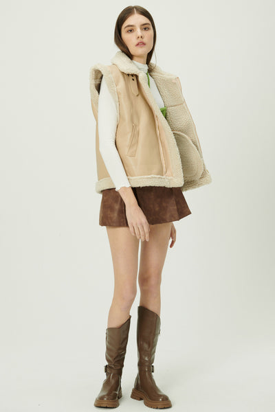 storets.com Daniela Pleather Shearling Vest
