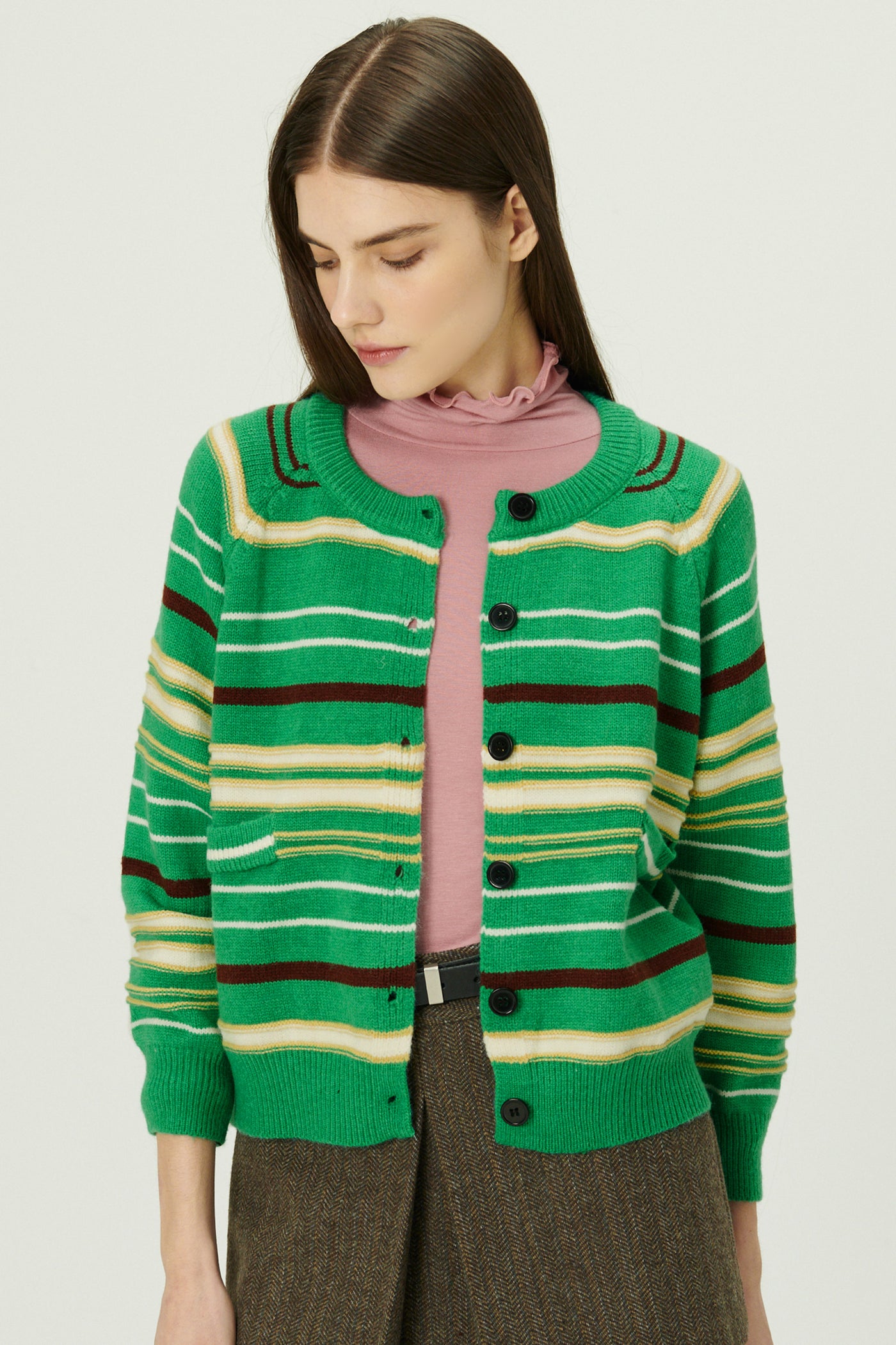 storets.com Naomi Striped Knit Cardigan