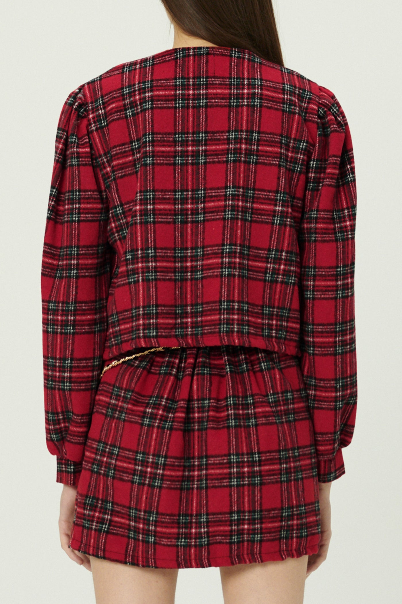 storets.com Jasper Collarless Jacket in Plaid