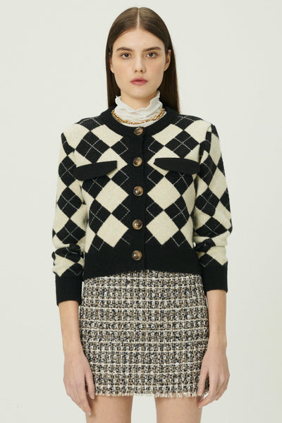 storets.com Daiana Argyle Crop Cardigan