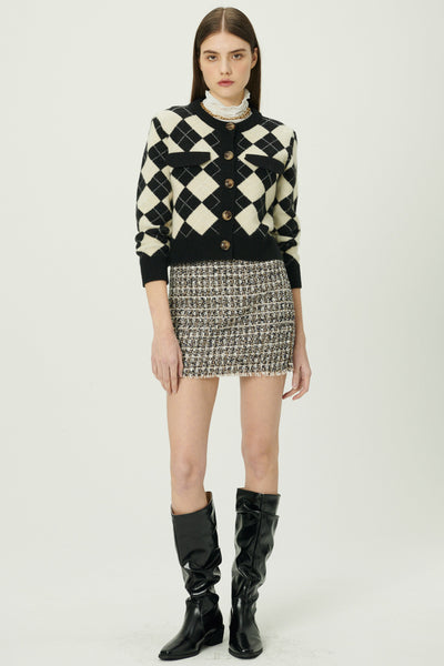 storets.com Daiana Argyle Crop Cardigan