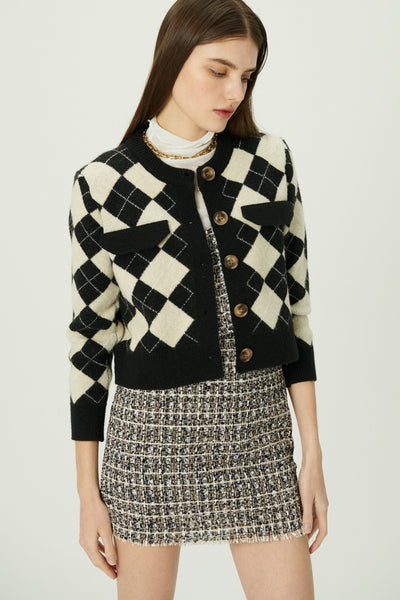 storets.com Daiana Argyle Crop Cardigan