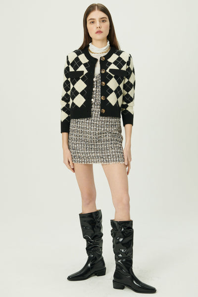 storets.com Daiana Argyle Crop Cardigan