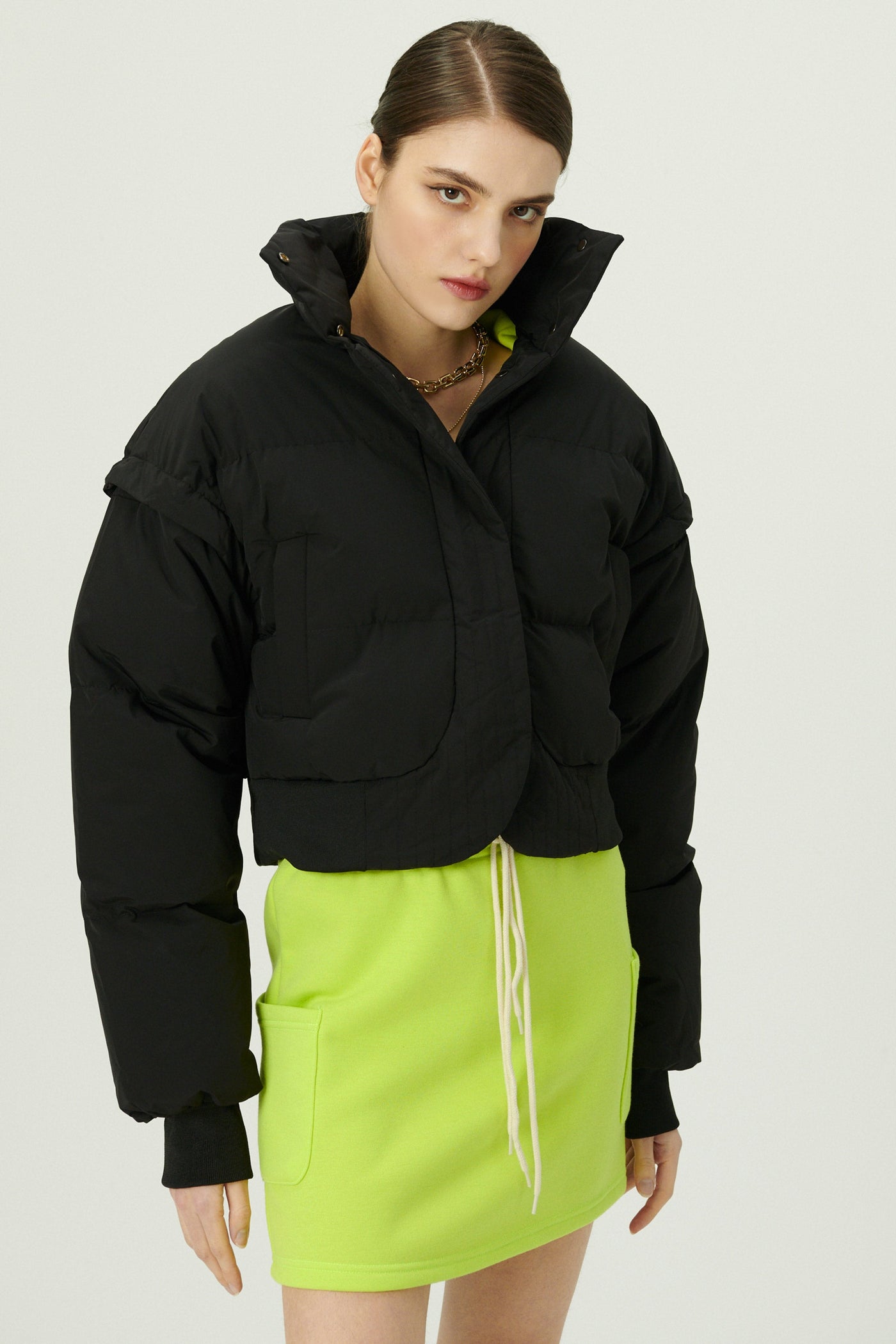 storets.com Cynlee Two-way Puffer Crop Jacket