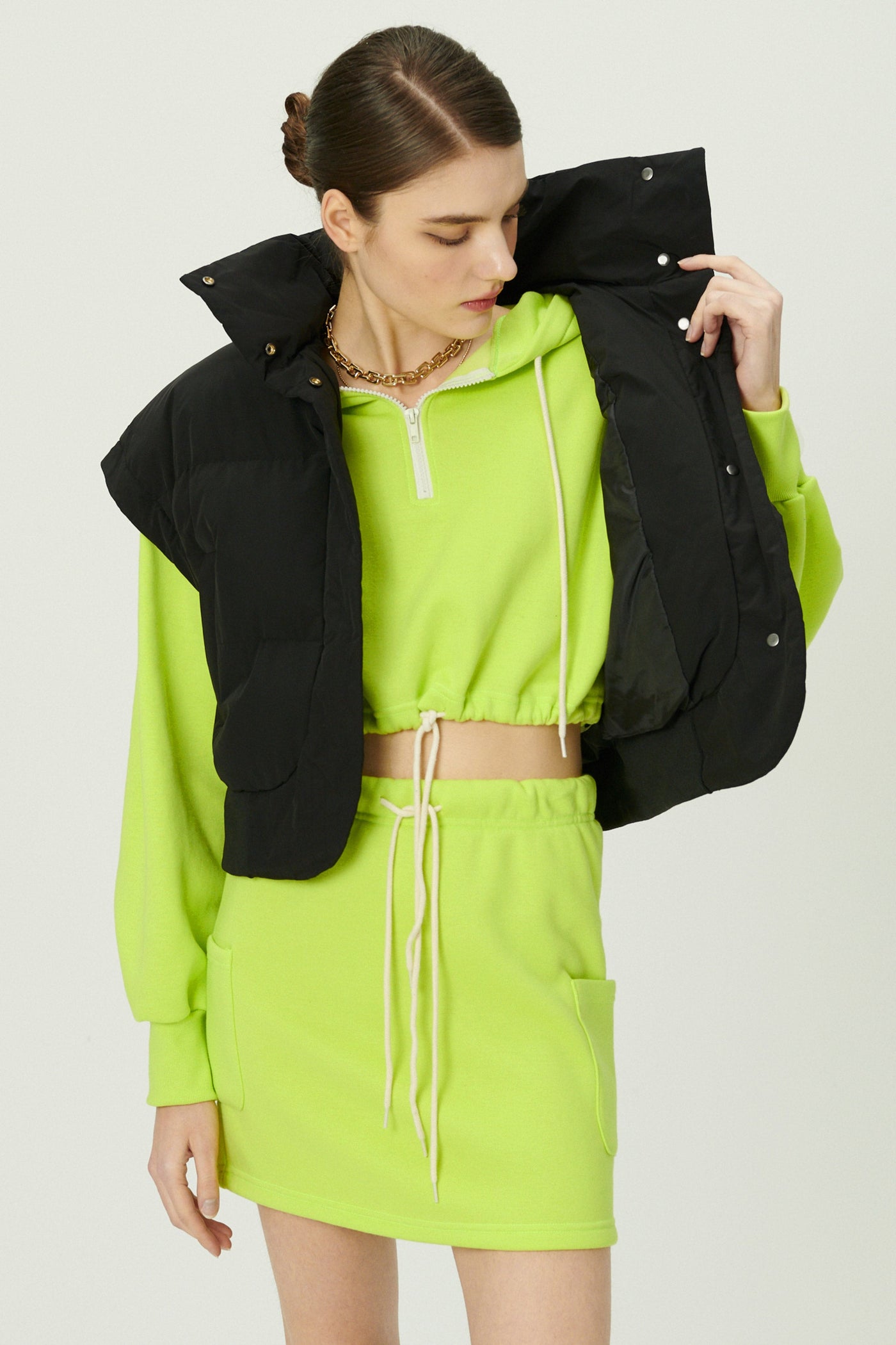 storets.com Cynlee Two-way Puffer Crop Jacket