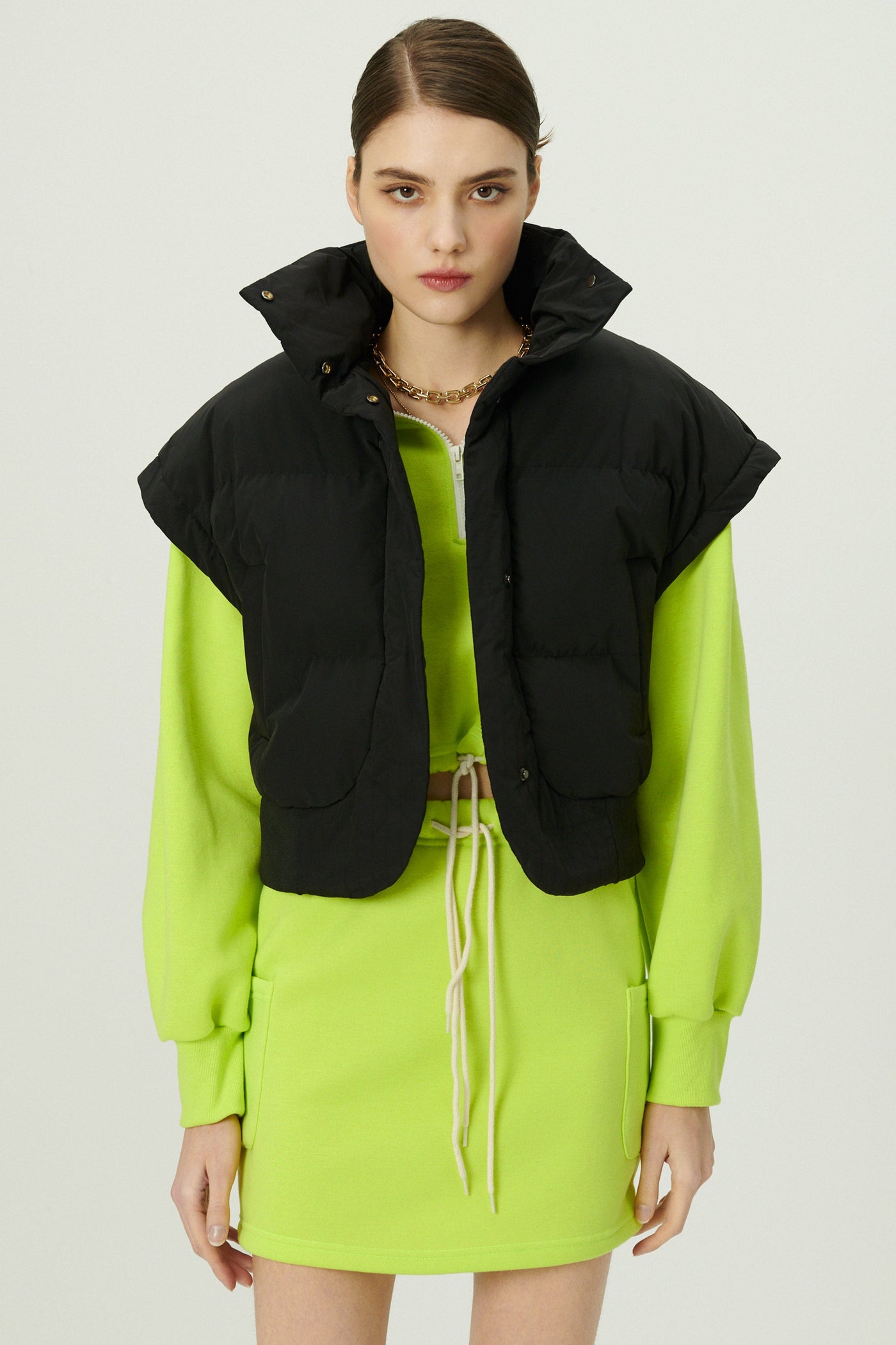 storets.com Cynlee Two-way Puffer Crop Jacket