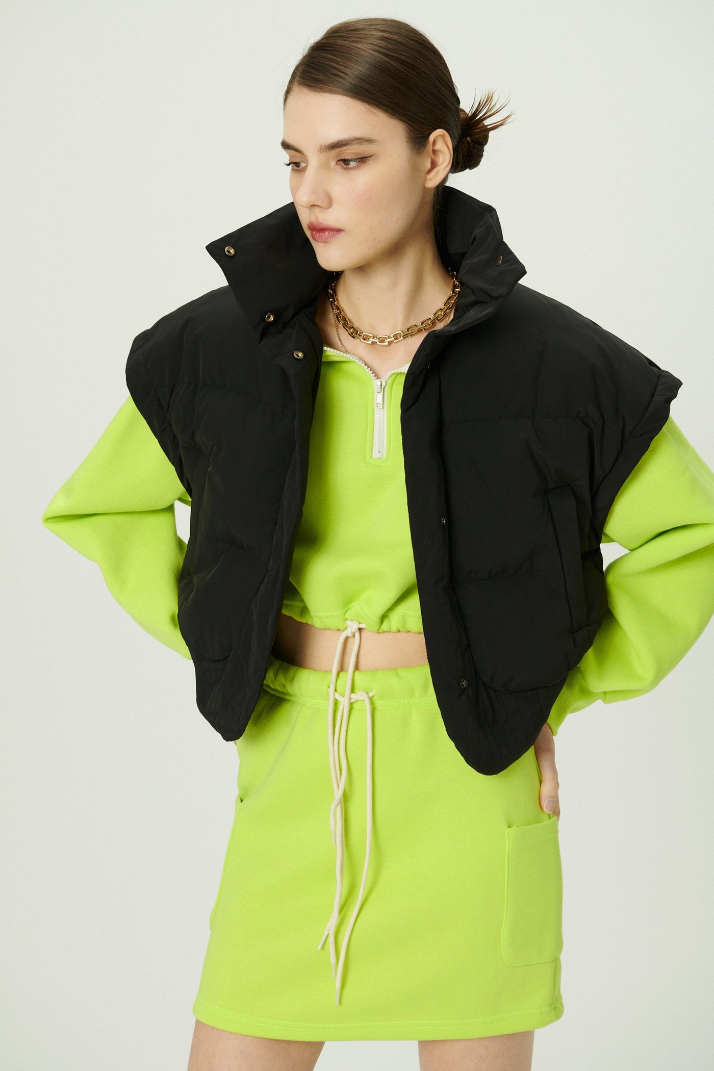 storets.com Cynlee Two-way Puffer Crop Jacket