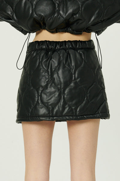storets.com Anina Pleather Quilted Skort