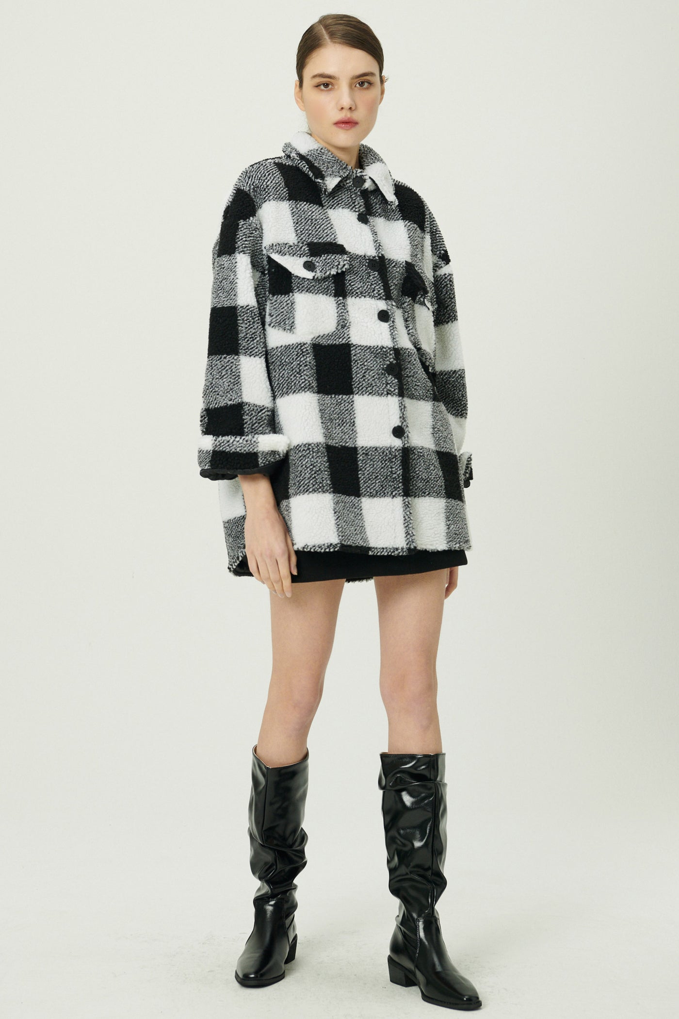 storets.com Taylor Checkerboard Teddy Shacket
