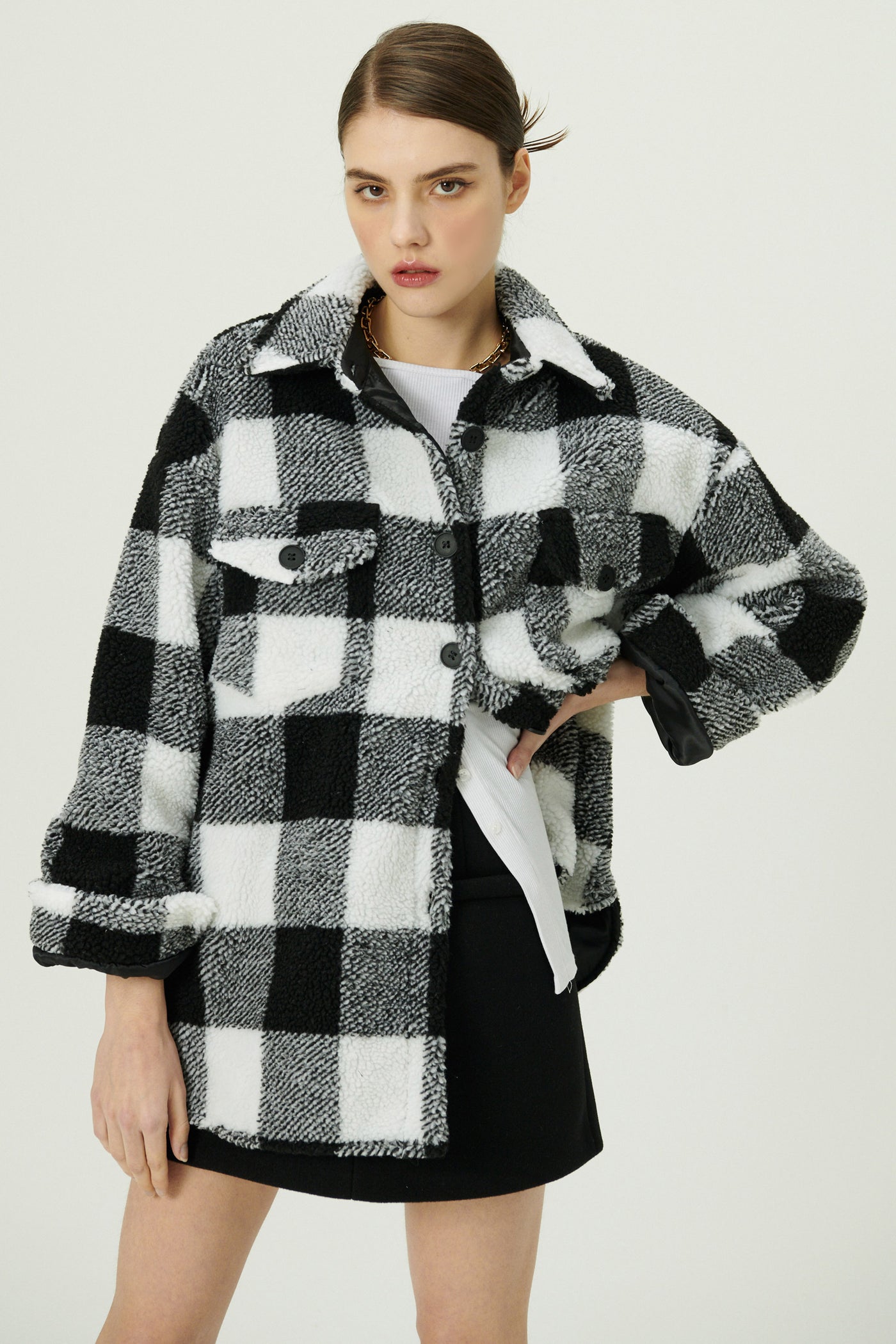 storets.com Taylor Checkerboard Teddy Shacket