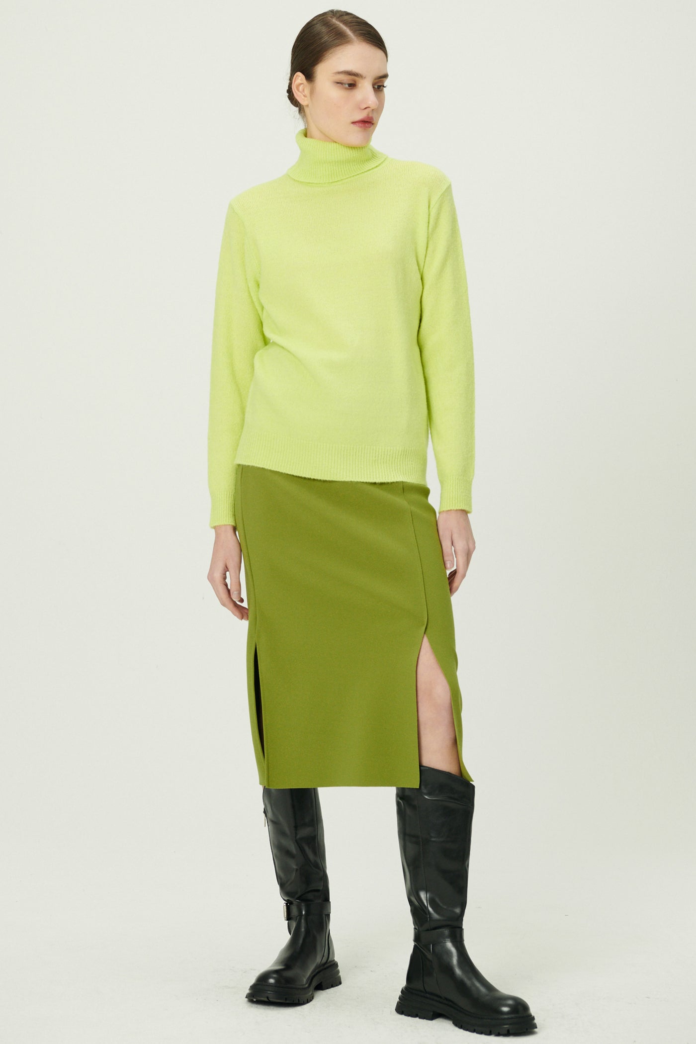 storets.com Melissa Slit Front Stretch Skirt