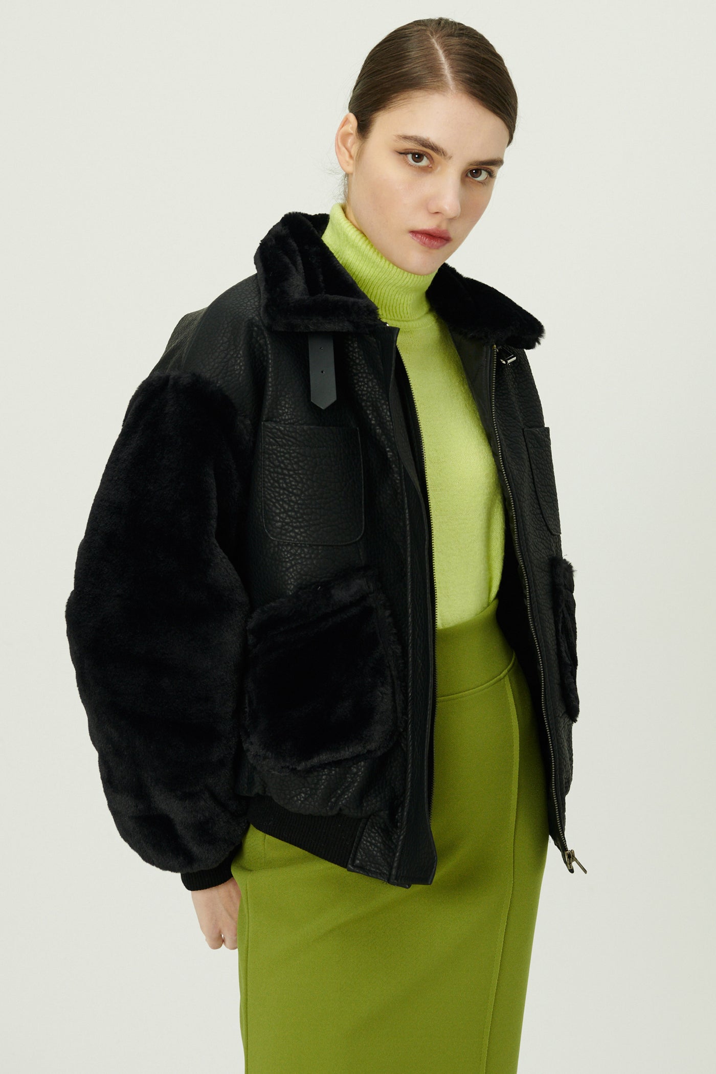 storets.com Oli Faux Fur Aviator Jacket