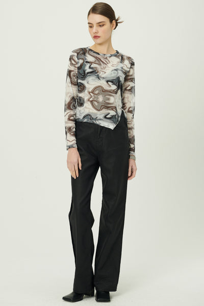 storets.com Natalia Marble Print Mesh Top