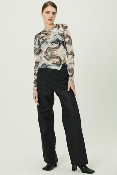 storets.com Natalia Marble Print Mesh Top