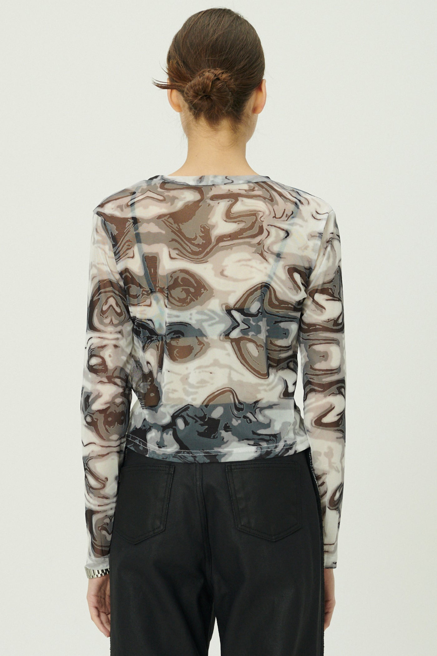 storets.com Natalia Marble Print Mesh Top