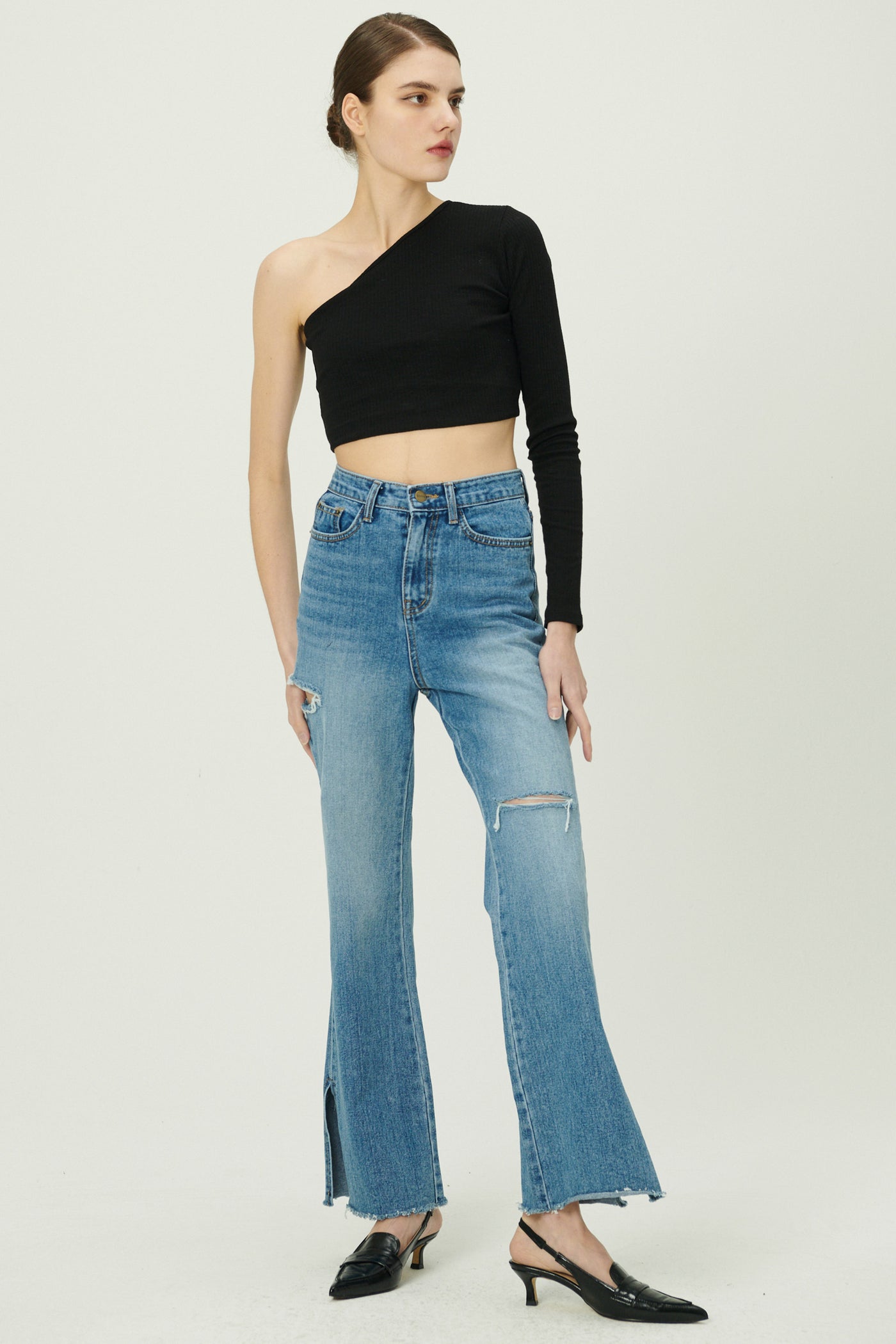 storets.com Valen One Shoulder Crop Top