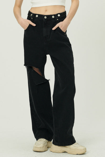 storets.com Elo Cutout Wide Leg Jeans