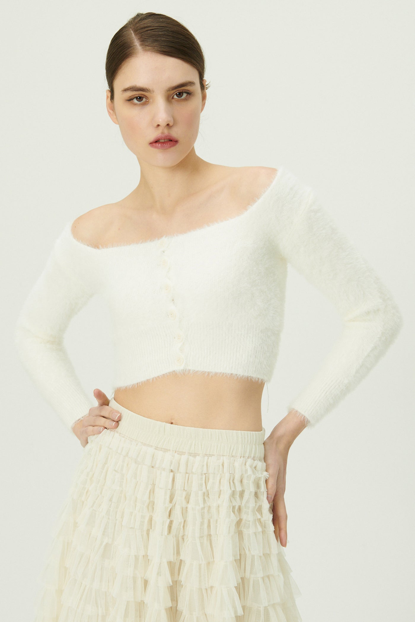storets.com Carmen Fuzzy Crop Cardigan