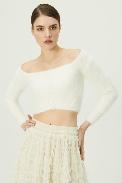 storets.com Carmen Fuzzy Crop Cardigan