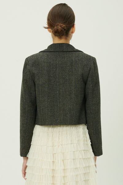 storets.com Miquela Herringbone Crop Blazer