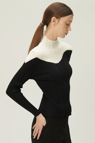 storets.com Eva Color Block Ribbed Knit Top