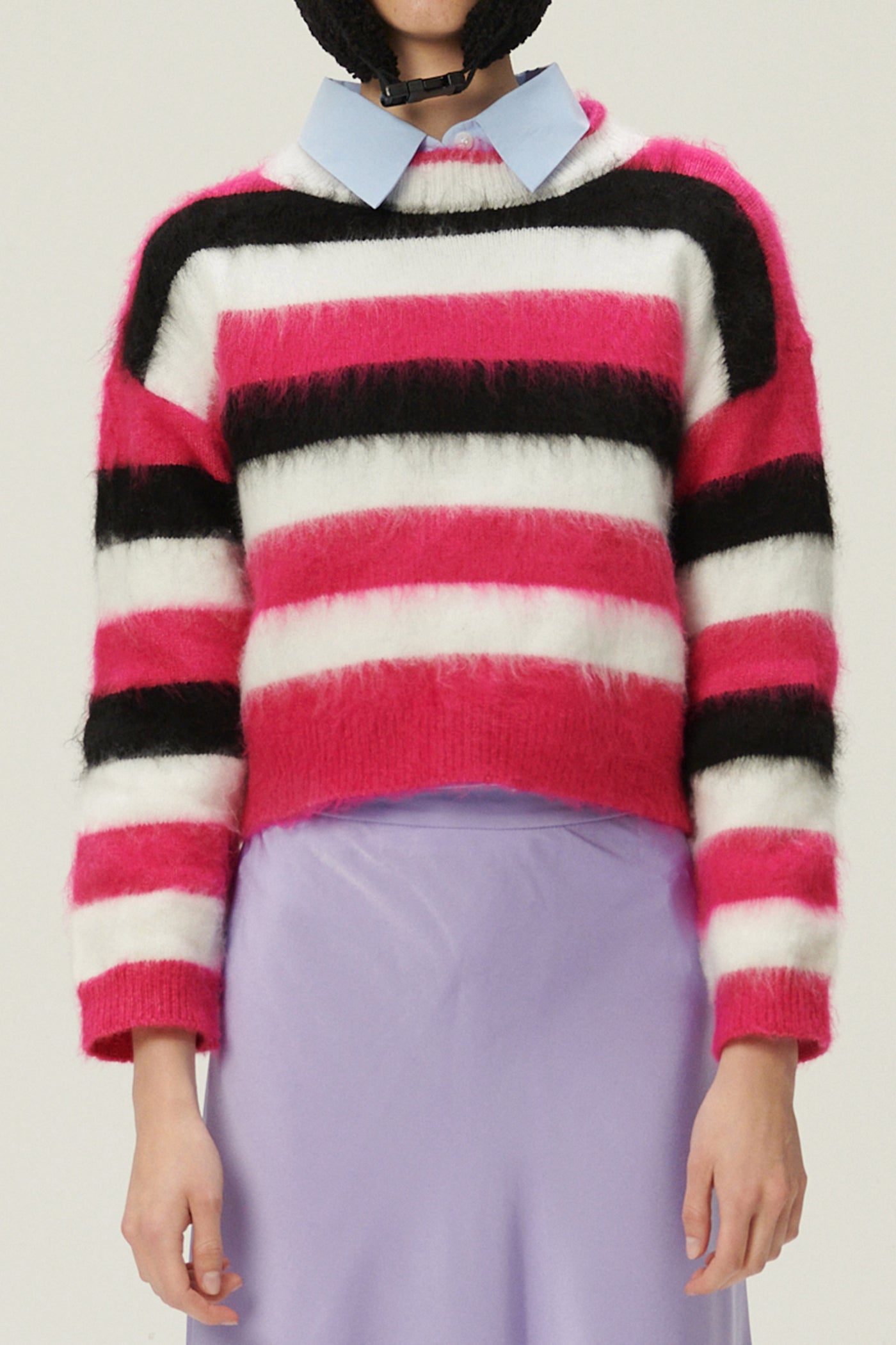 storets.com Ivanna Fuzzy Striped Sweater