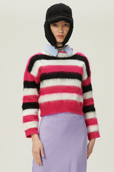 storets.com Ivanna Fuzzy Striped Sweater