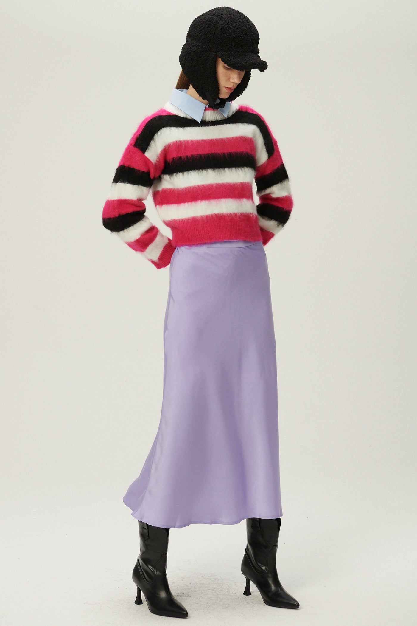 storets.com Ivanna Fuzzy Striped Sweater