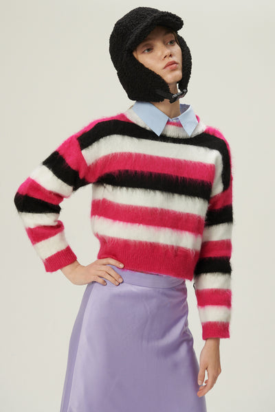 storets.com Ivanna Fuzzy Striped Sweater