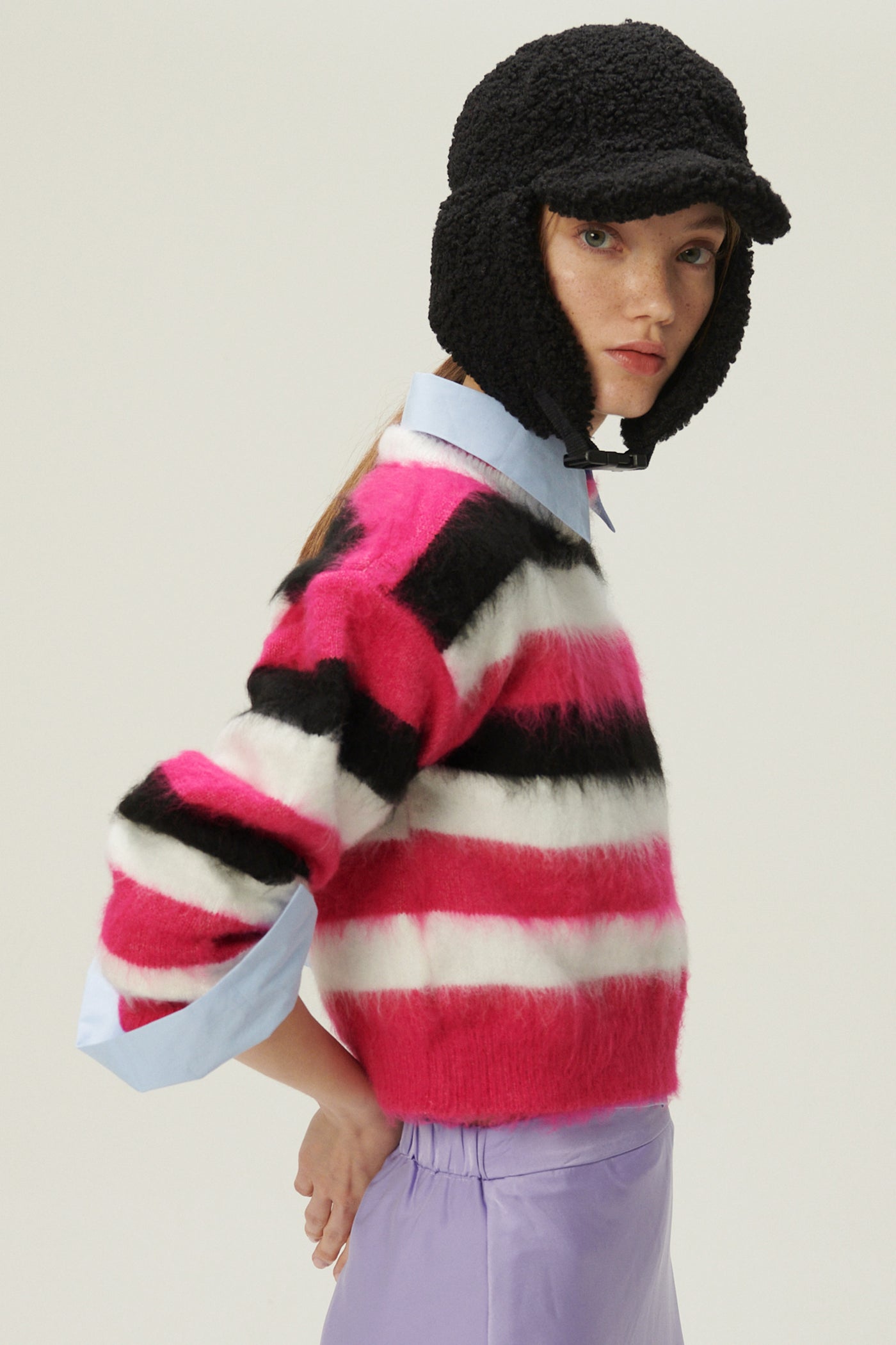 storets.com Ivanna Fuzzy Striped Sweater