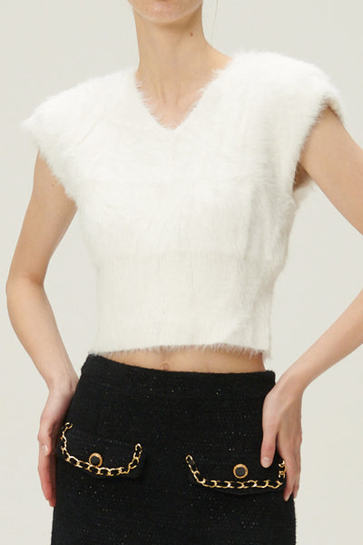storets.com Annabel Sleeveless Fuzzy Top