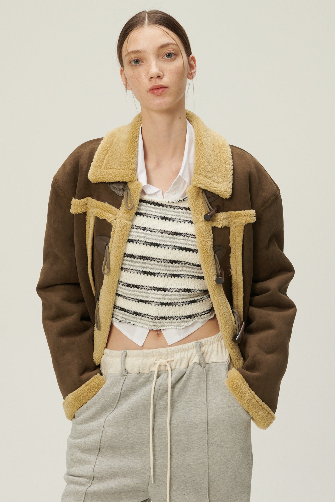 storets.com Helen Duffle Shearling Jacket