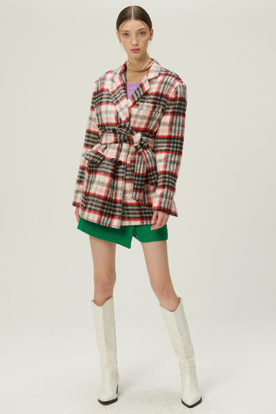 storets.com Caroline Plaid Coat w/Belt